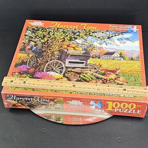 Rare White Mountain Puzzles Harvest Time 1000 Piece Jigsaw Puzzle 9115 SEALED US - Picture 8 of 10